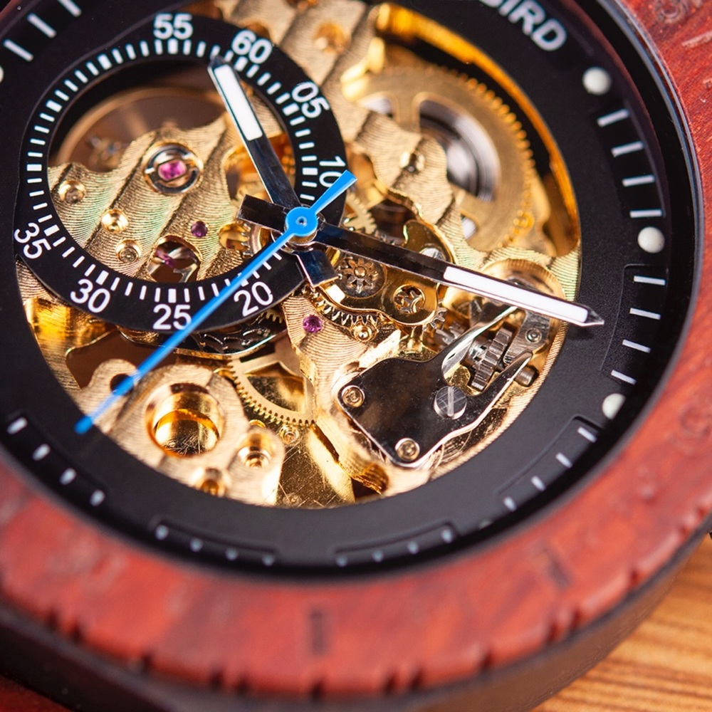 Luxury Ebony & Sandalwood Automatic Kinetic Watch - Picture 10 of 16